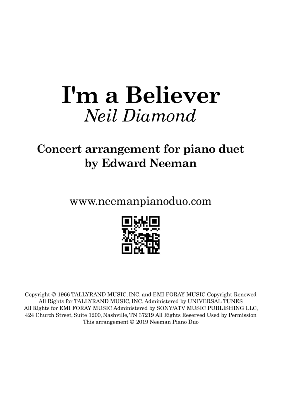 I'm A Believer Piano scores gallery preview page 1