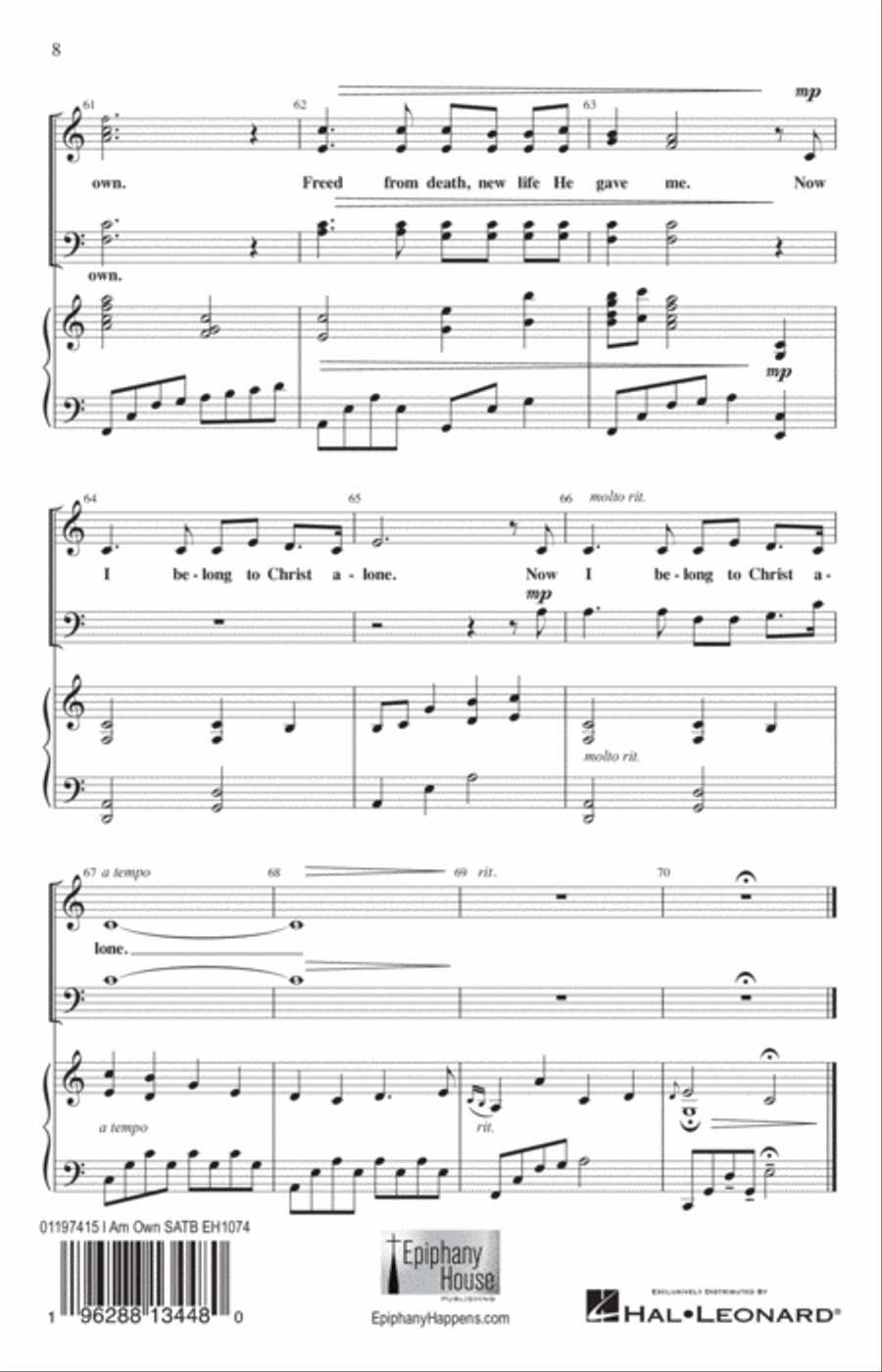 I Am Not My Own 4-Part scores gallery preview page 7