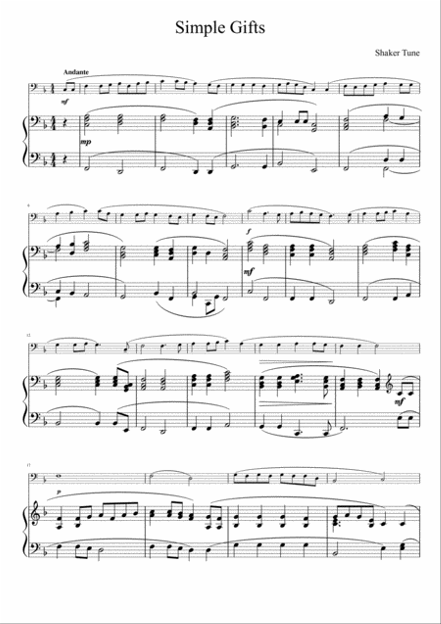 Simple Gifts Bassoon scores gallery preview page 2