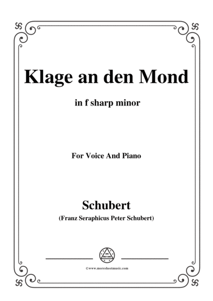 Schubert-Klage an den Mond,in f sharp minor,for Voice and Piano image number null