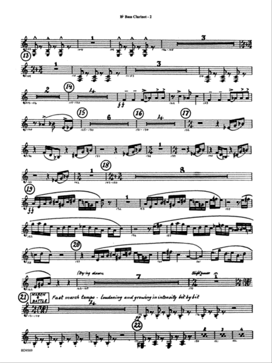 Jericho: B-flat Bass Clarinet Concert Band scores gallery preview page 2