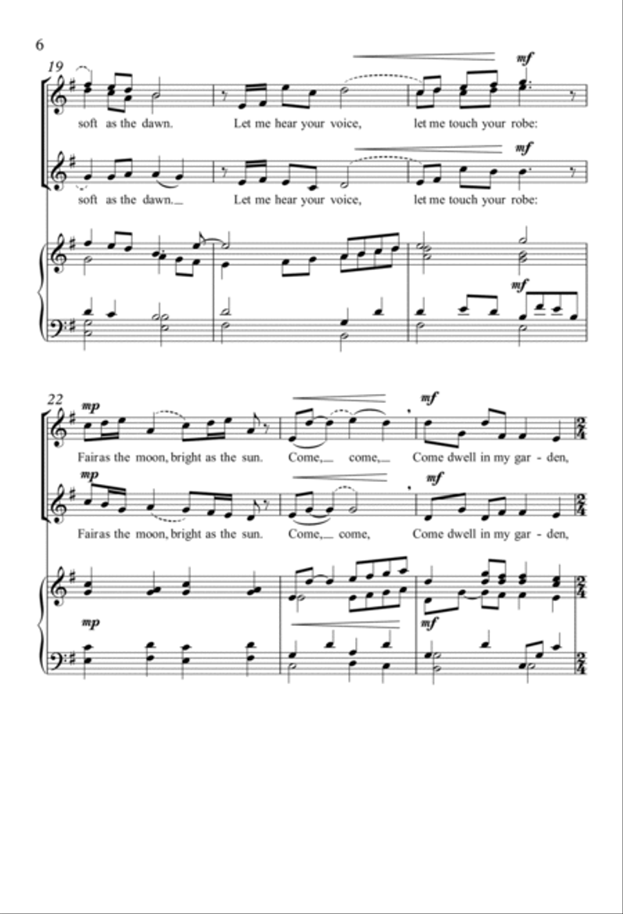 Come Into My Garden SSA scores gallery preview page 4