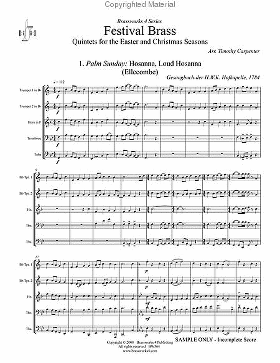 Festival Brass: Quintets for the Easter and Christmas Seasons