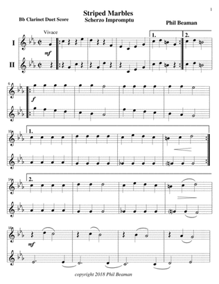 Striped Marbles-Scherzo Impromptu-Bb Clarinet Duet
