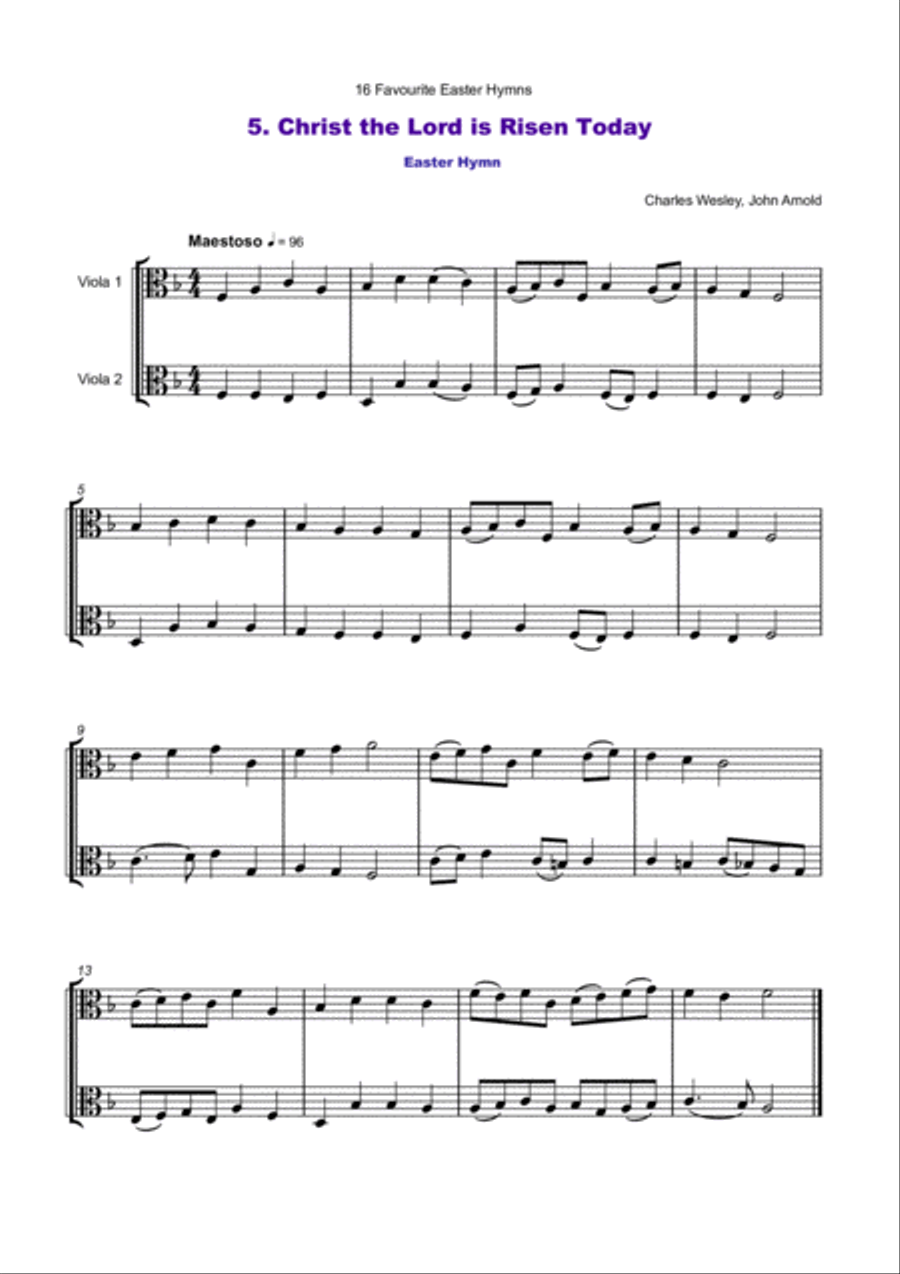 16 Favourite Easter Hymns for Viola Duet String Duet scores gallery preview page 6