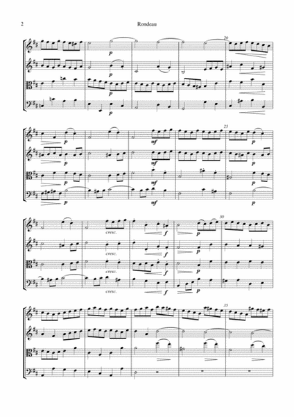 Rondeau Suite 2 BWV 1067 for string quartet image number null