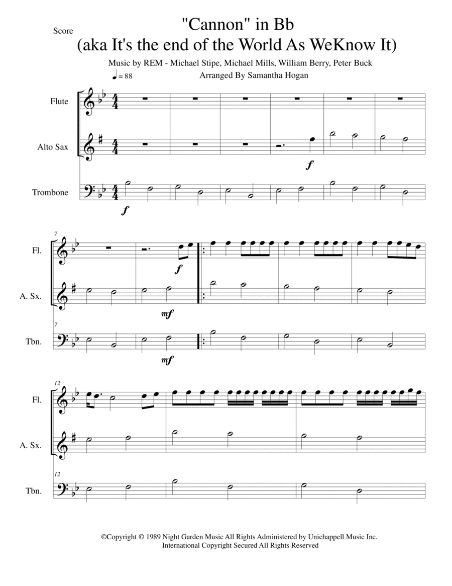 It's The End Of The World As We Know It Small Ensemble scores gallery preview page 1