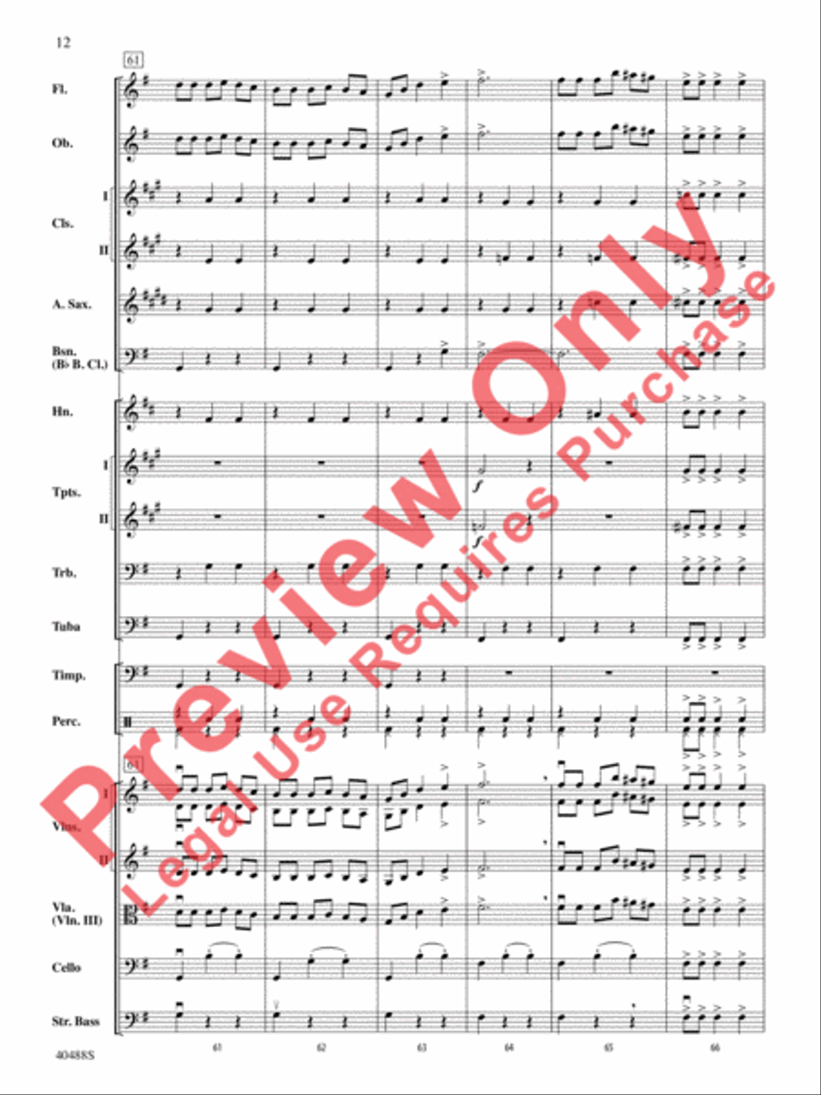 Overture to Die Fledermaus Full Orchestra scores gallery preview page 13