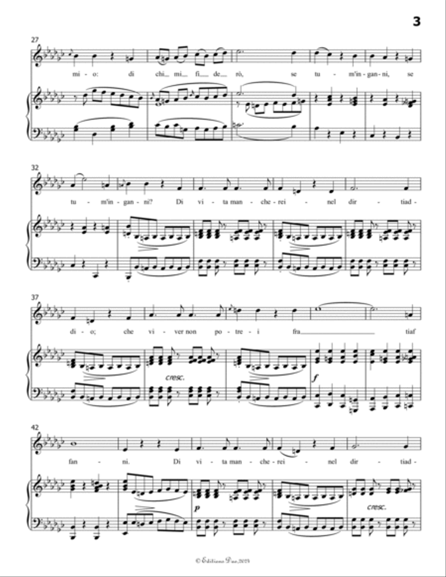 Vedi Quanto Adoro, by Schubert, in D flat Major Voice scores gallery preview page 5