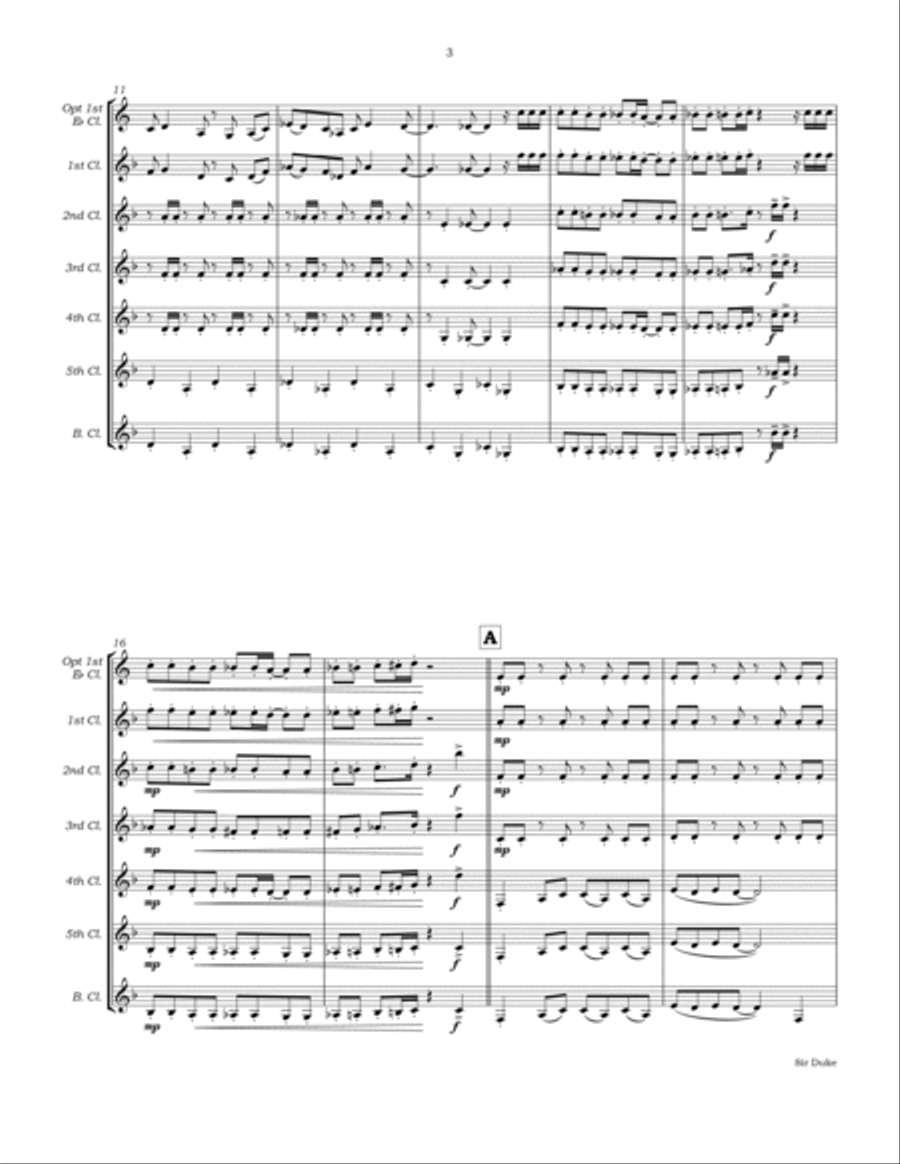 Sir Duke Clarinet Choir scores gallery preview page 6