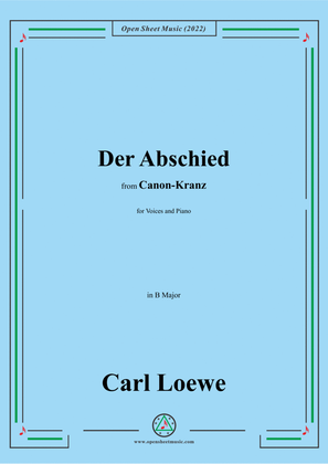 Book cover for Loewe-Der Abschied,in B Major