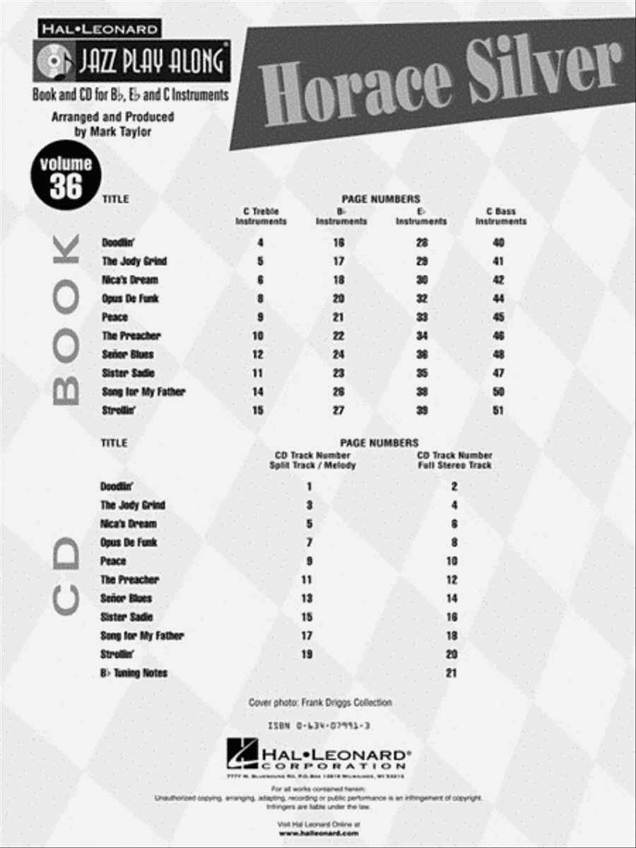 Horace Silver C Instrument scores gallery preview page 3