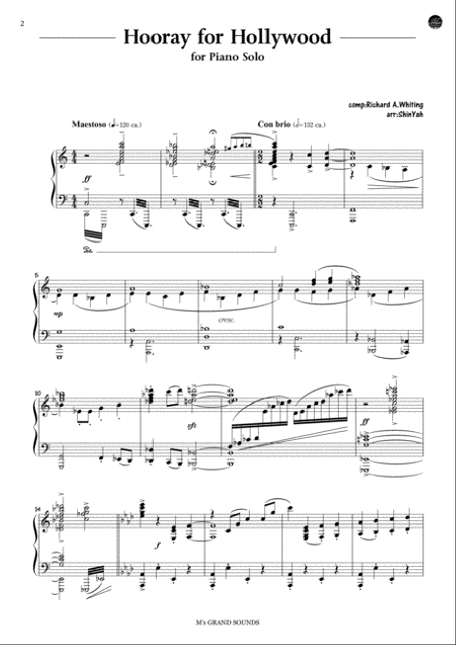Hooray For Hollywood Piano Solo scores gallery preview page 2