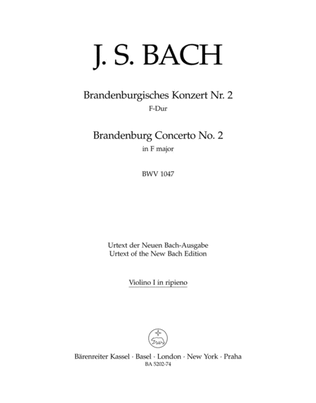 Book cover for Brandenburg Concerto, No. 2 F major BWV 1047