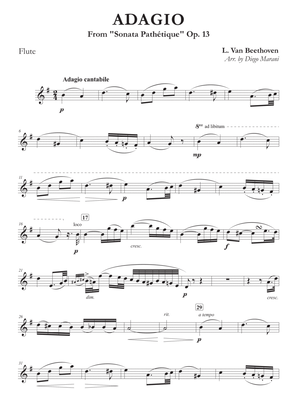 Adagio from "Sonata Pathetique" for Flute and Piano