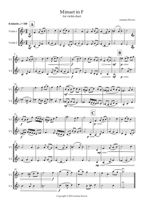Minuet in F - Violin Duet