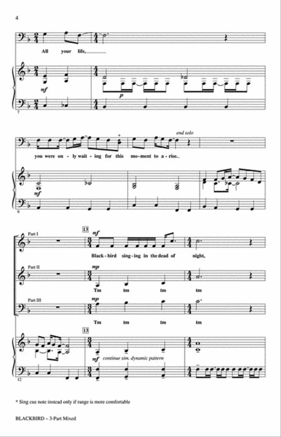 Blackbird Blackbird Choir scores gallery preview page 3