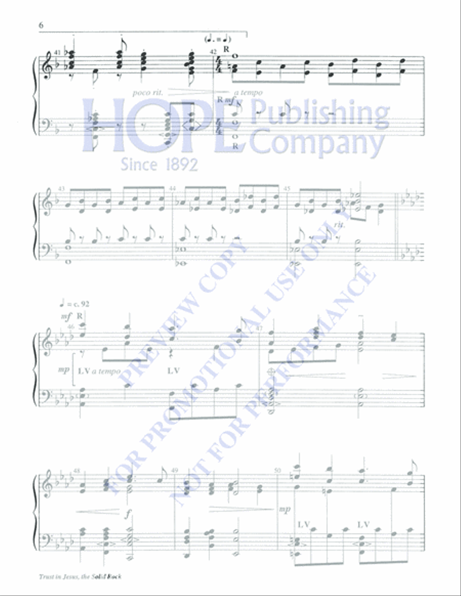 Trust in Jesus, the Solid Rock 5-Octaves scores gallery preview page 6