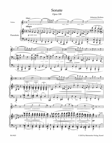 Sonata for Violin and Piano D minor op. 108