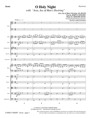 Book cover for O Holy Night (with "Jesu, Joy of Man's Desiring") - Full Score