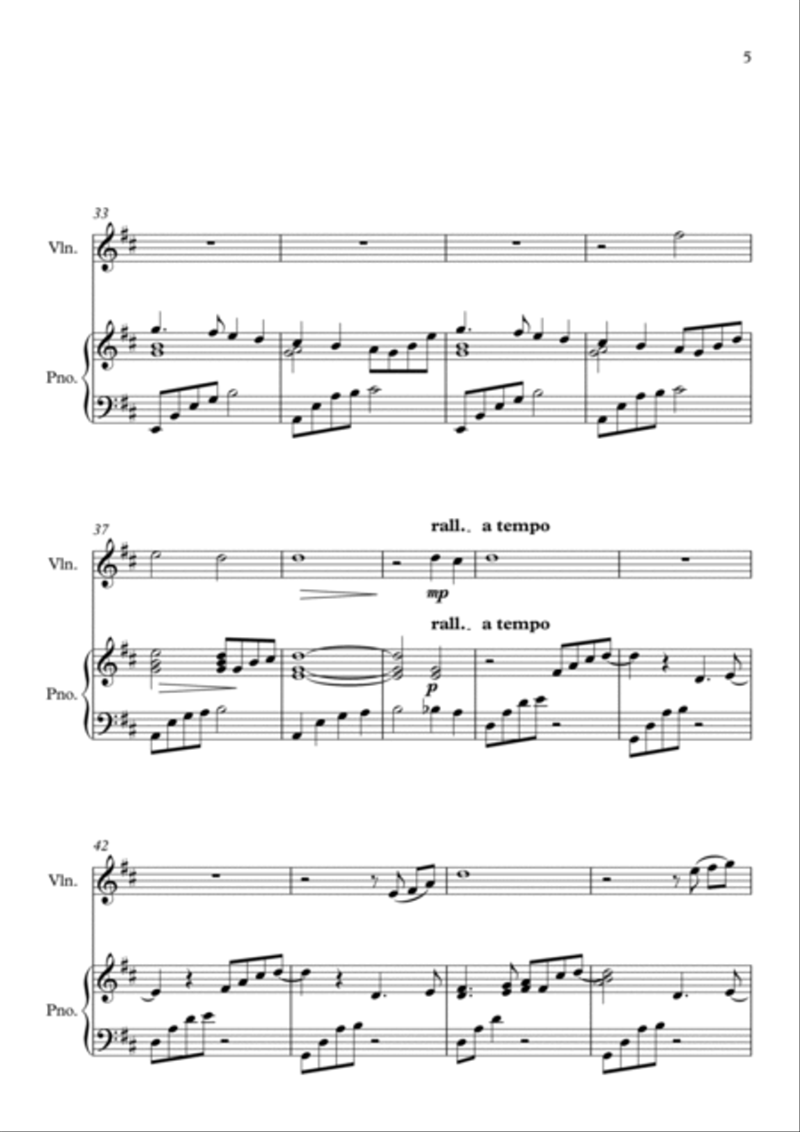 Now Thank We All Our God, for Violin and Piano Violin Solo scores gallery preview page 5
