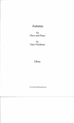 Book cover for Autumn, for oboe and piano