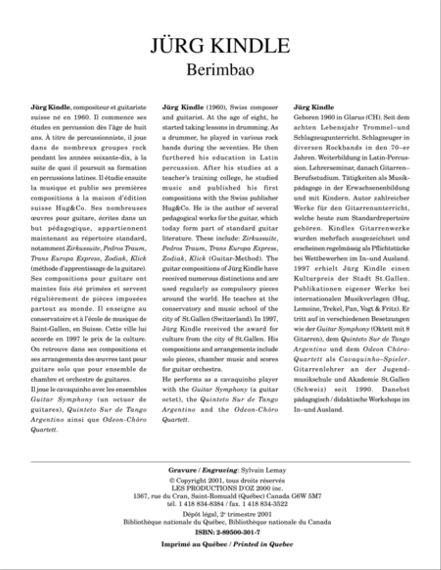 Berimbao Guitar Ensemble scores gallery preview page 1