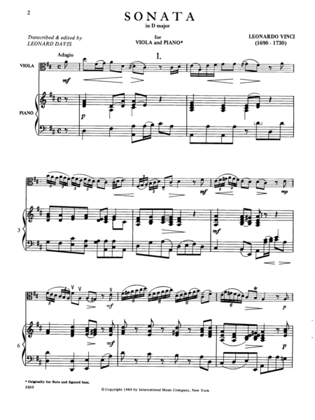 Sonata In D Major