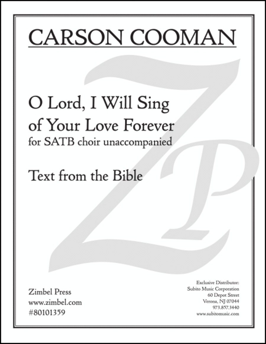 O Lord, I Will Sing of Your Love Forever