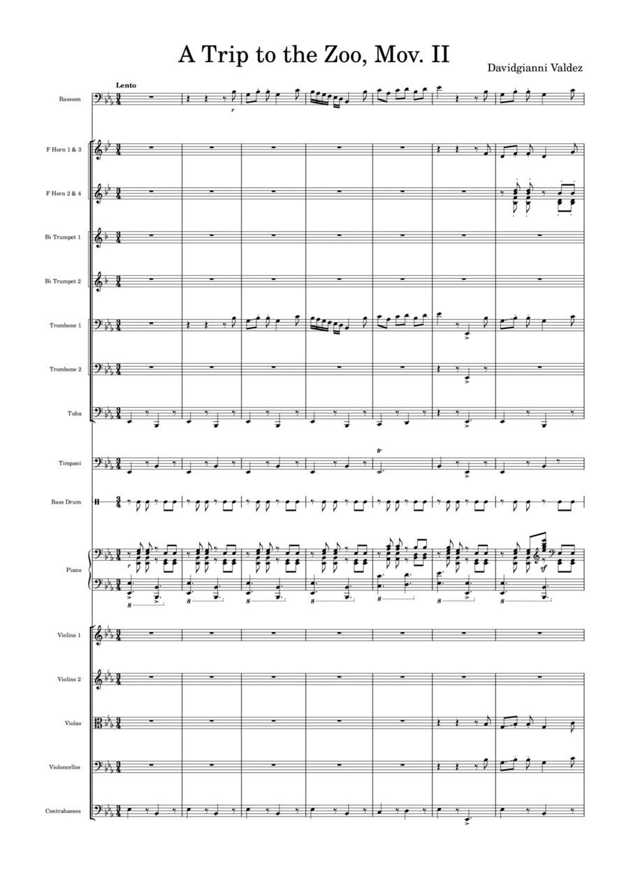 A Trip to the Zoo Movement II Large Ensemble scores gallery preview page 1