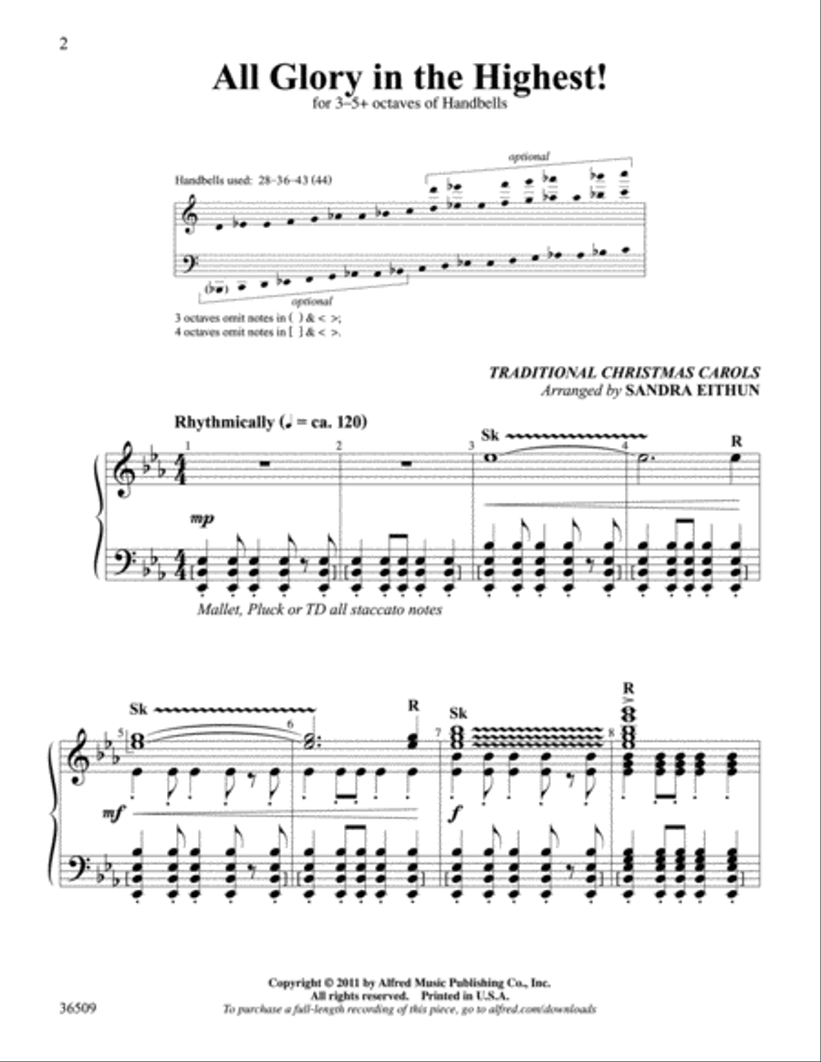 All Glory in the Highest Handbell Choir scores gallery preview page 2