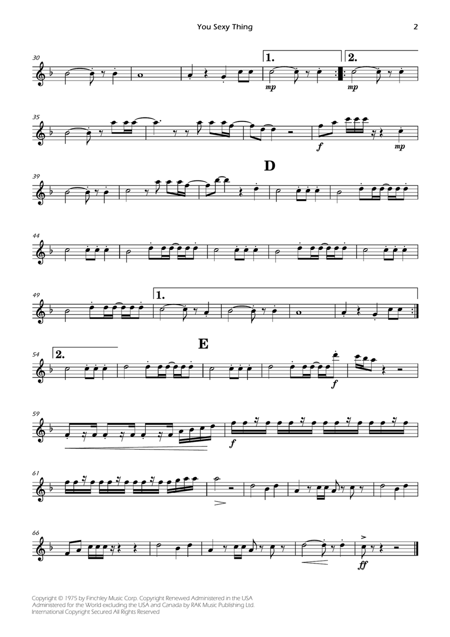 You Sexy Thing You Sexy Thing Woodwind Quartet scores gallery preview page 4