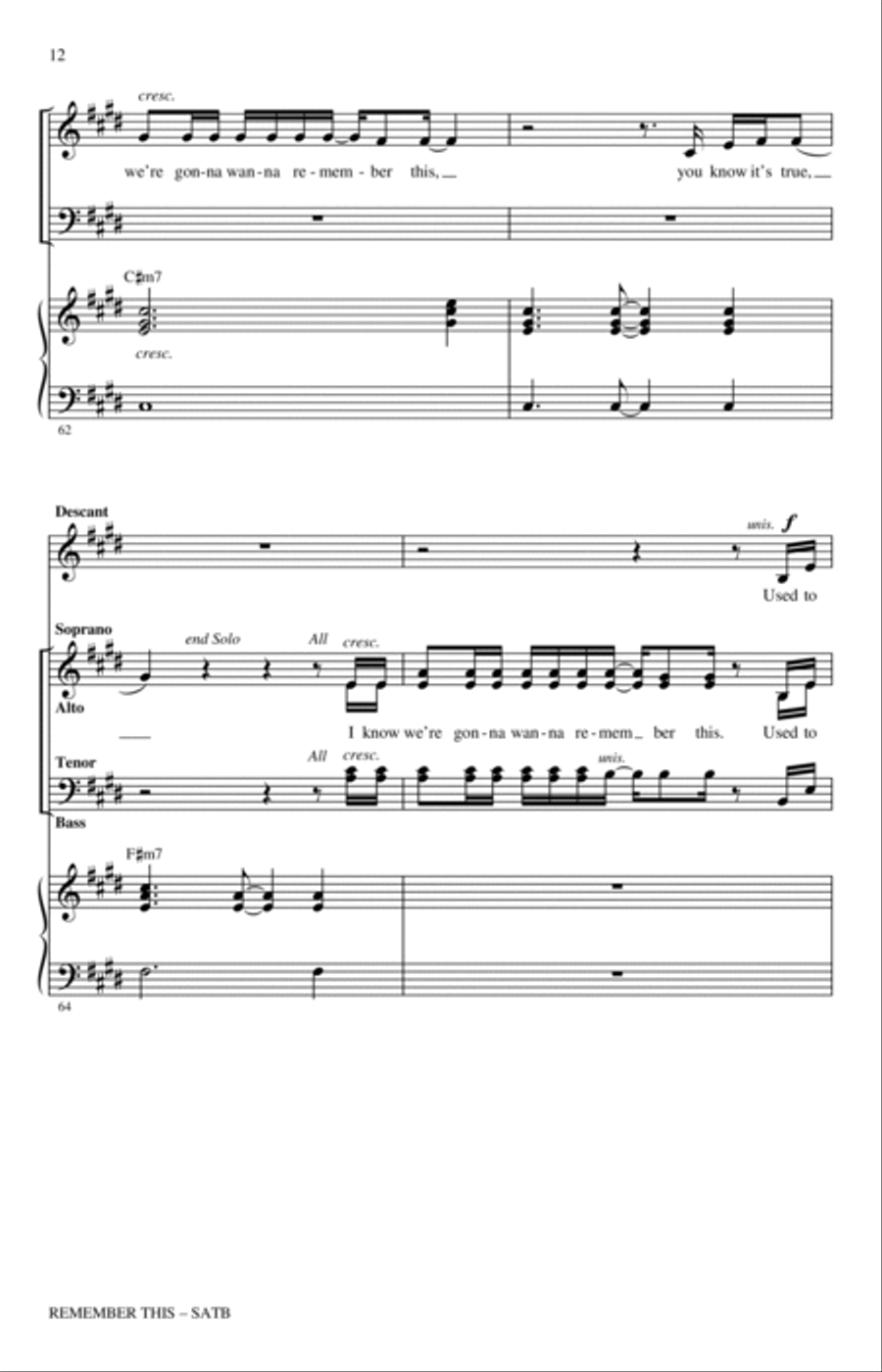 Remember This (arr. Roger Emerson) 4-Part scores gallery preview page 11