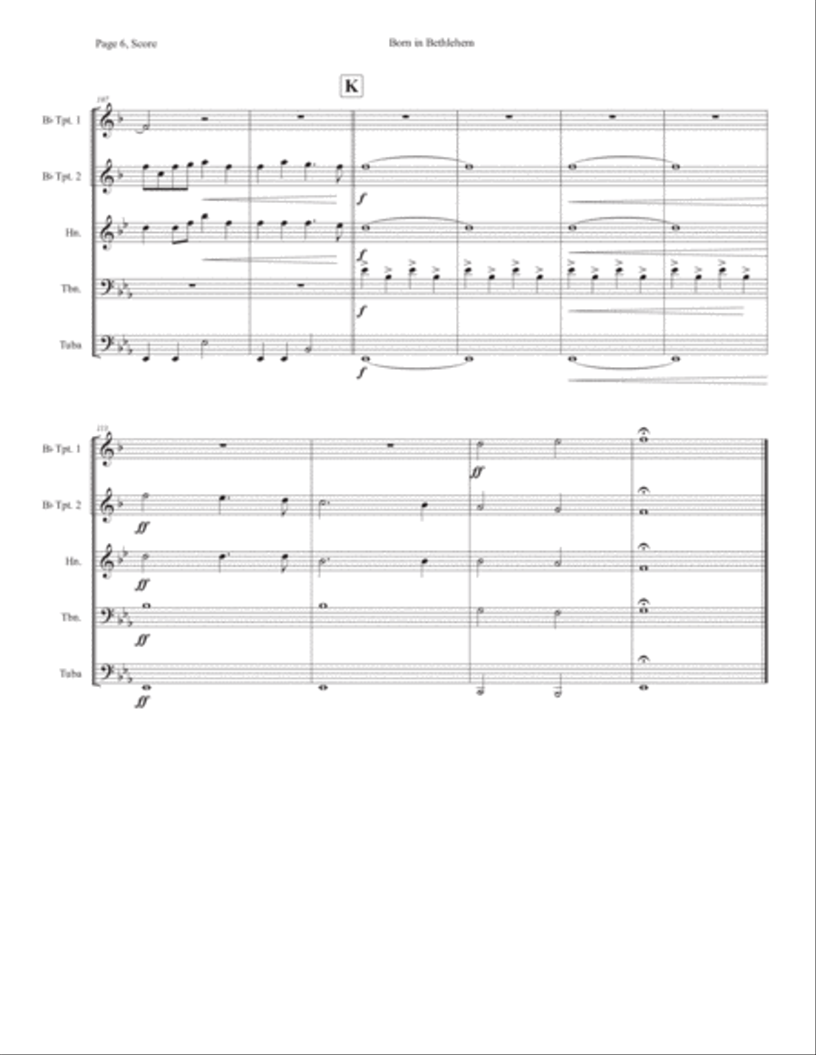 Born In Bethlehem Horn scores gallery preview page 6