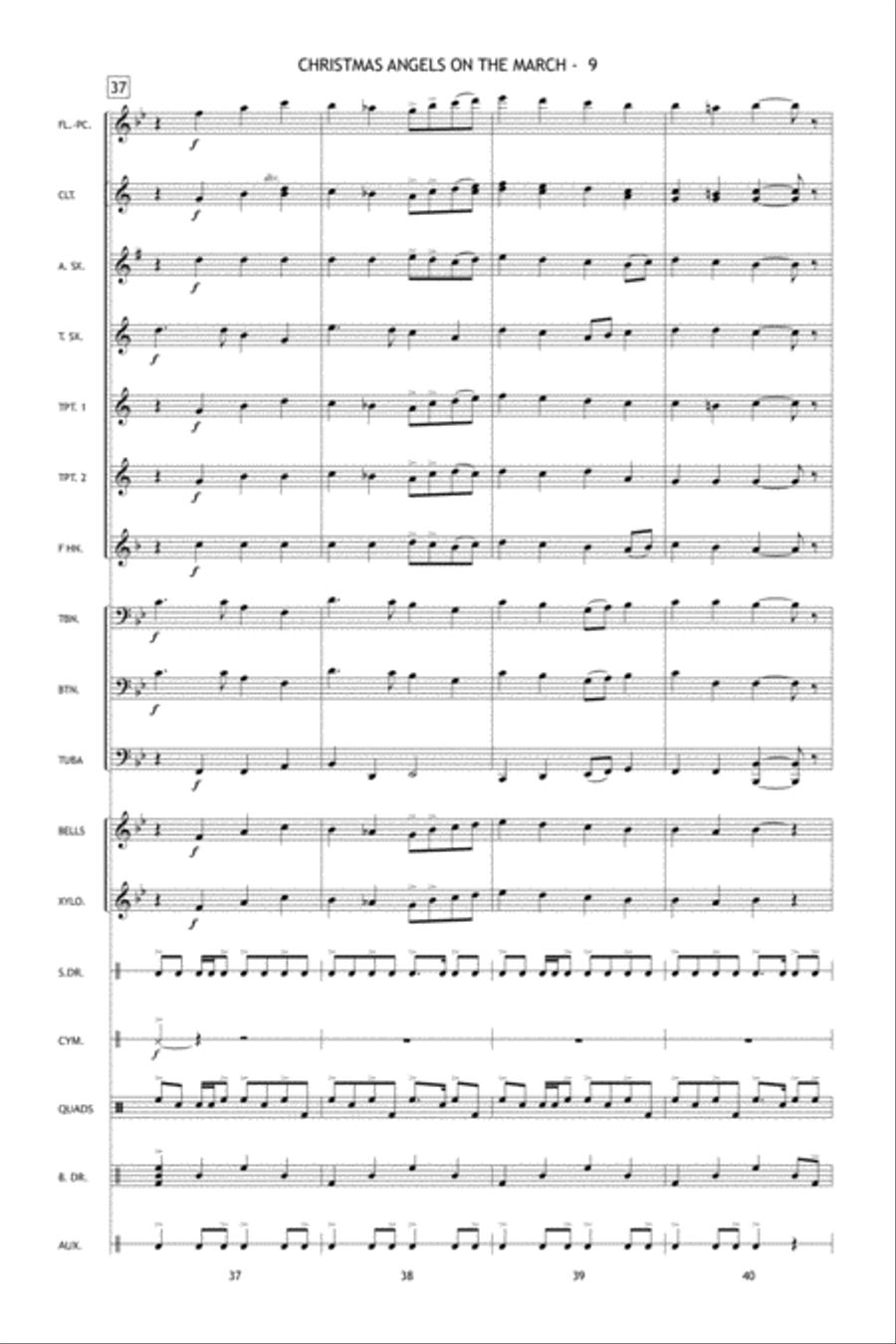 Christmas Angels on the March Marching Band scores gallery preview page 10