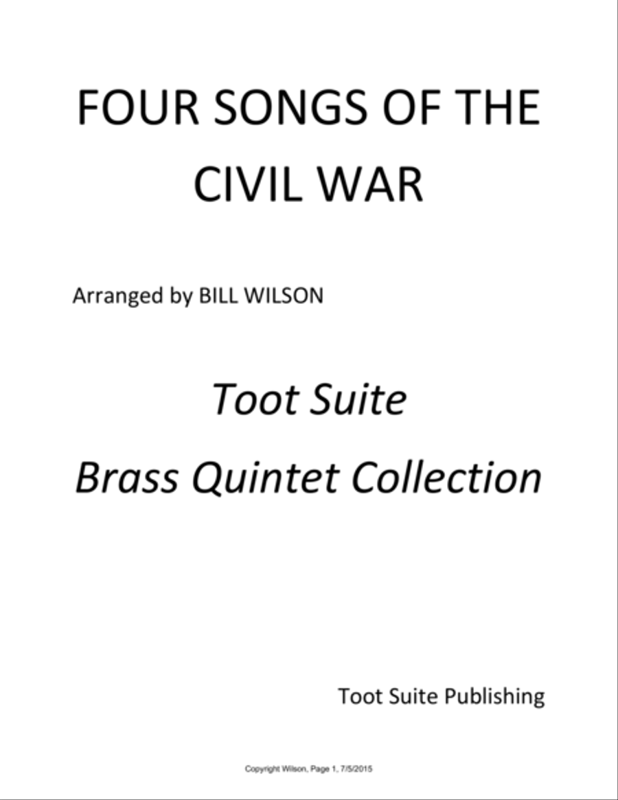 Four Songs of the Civil War Brass Quintet scores gallery preview page 1
