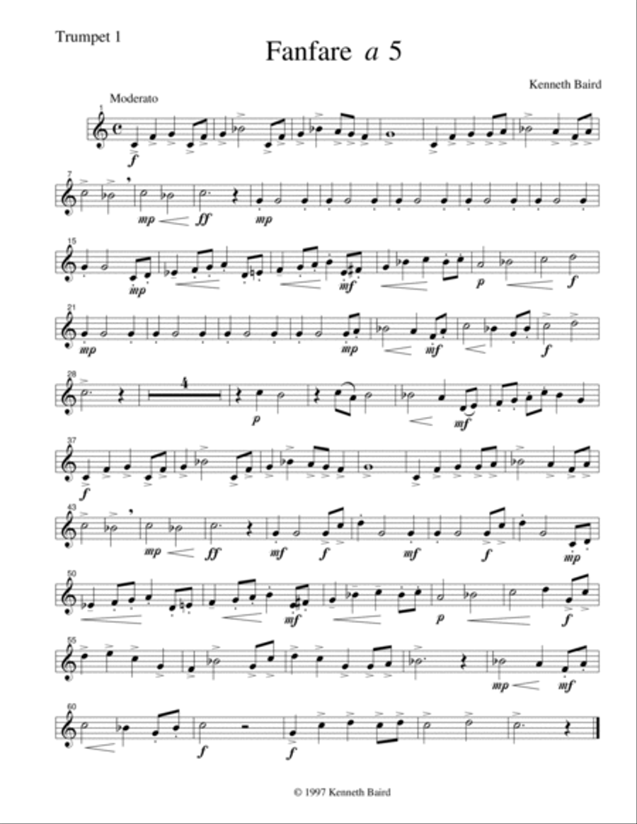 Fanfare a 5 Brass Ensemble scores gallery preview page 6