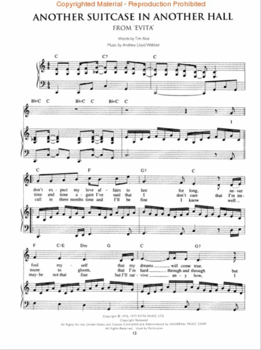Andrew Lloyd Webber - Divas Piano, Vocal, Guitar scores gallery preview page 2