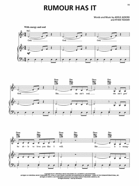 Adele - 21 by Adele Piano, Vocal, Guitar - Sheet Music