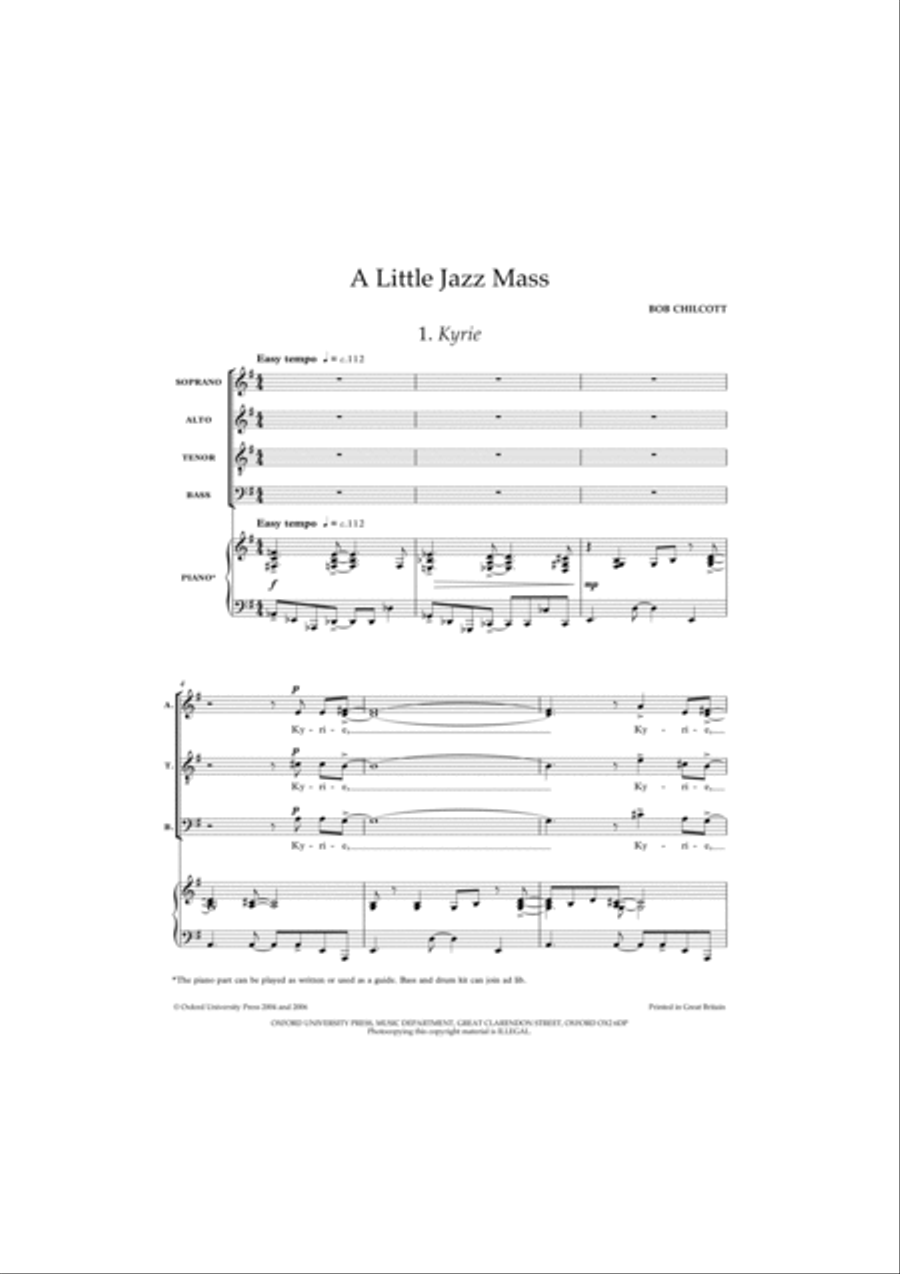 A Little Jazz Mass 4-Part scores gallery preview page 2