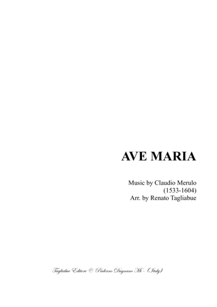 AVE MARIA - C. Merulo - For SATTB Choir image number null
