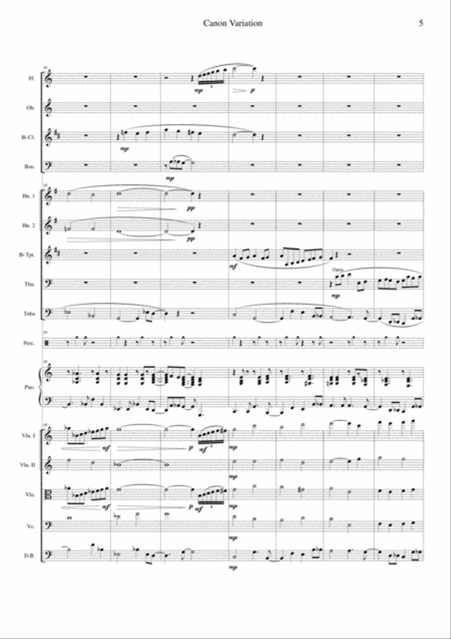 Canon Variation (Jazz Version) Orchestra scores gallery preview page 5