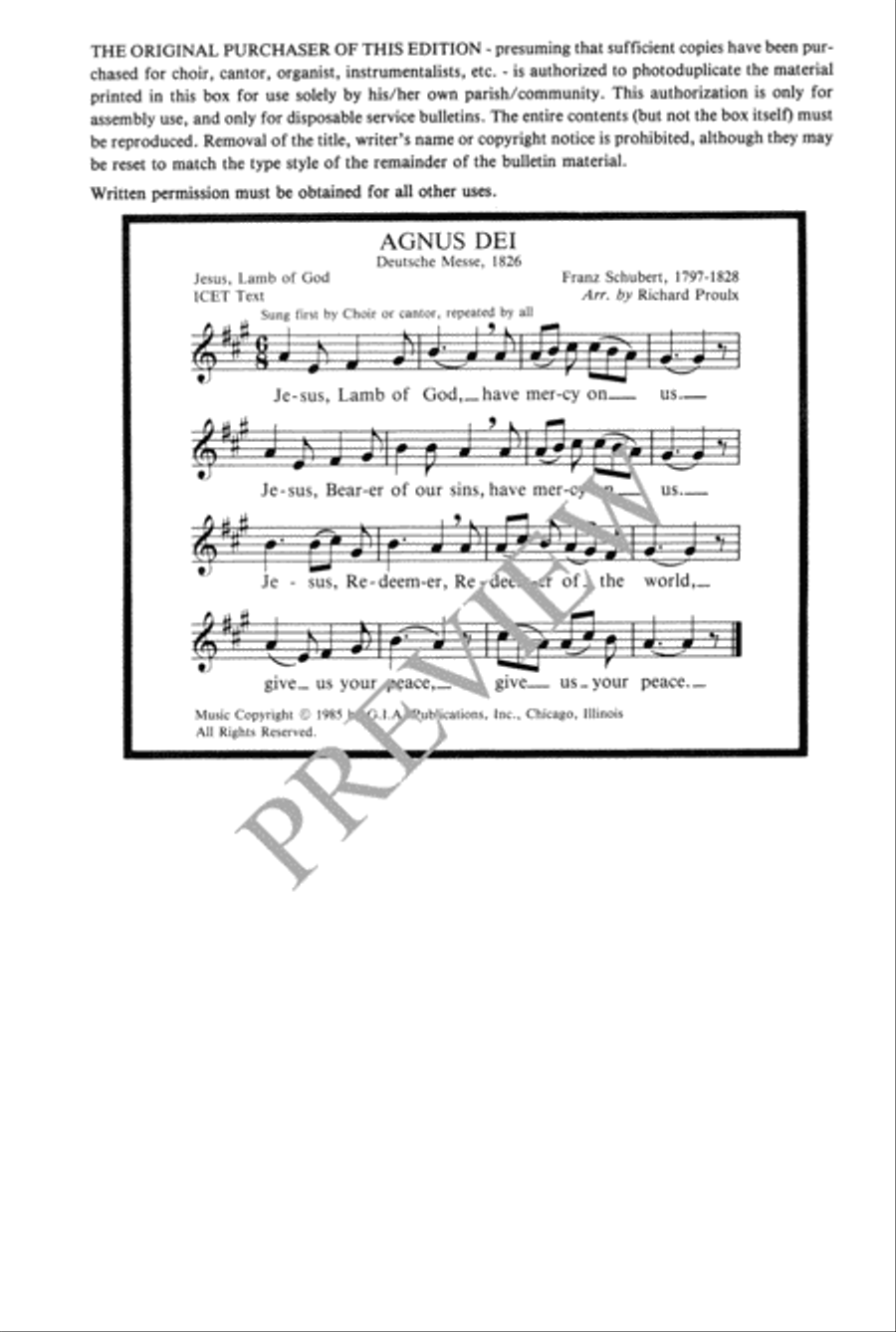 Agnus Dei Unison Choir scores gallery preview page 9