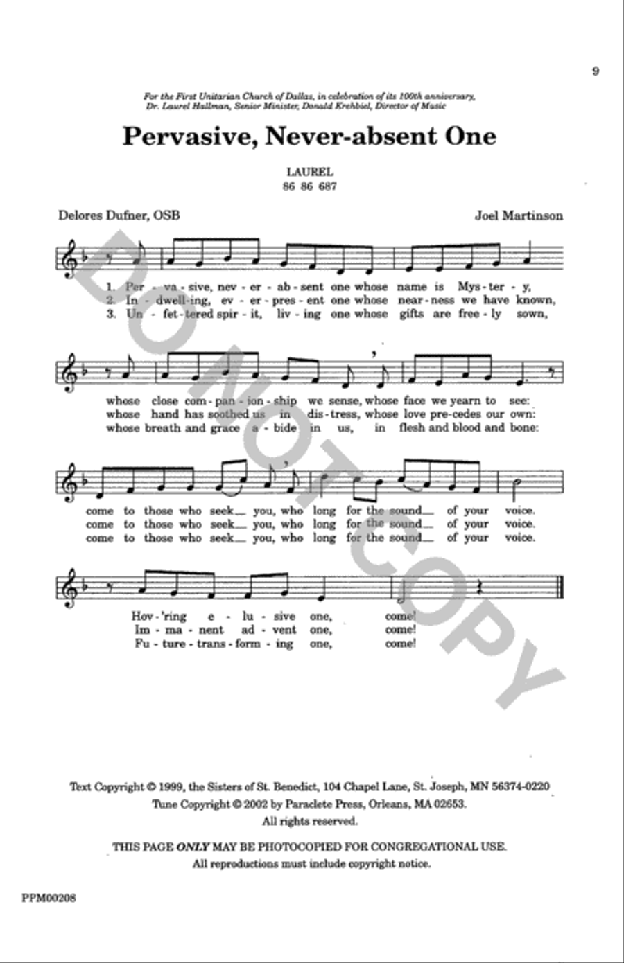 Pervasive Never-absent One 4-Part scores gallery preview page 10