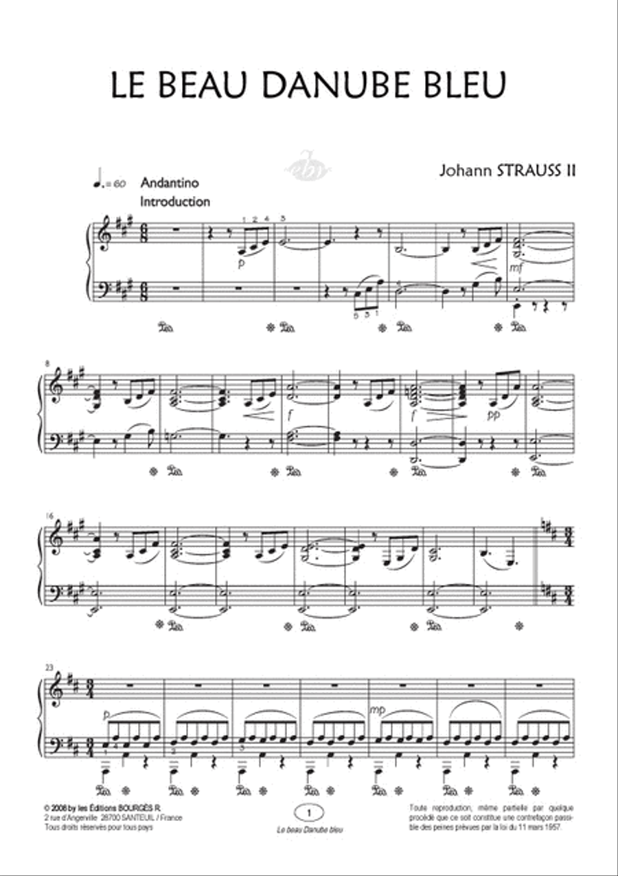 Le Beau Danube Bleu (Collection Anacrouse) Piano Duet scores gallery preview page 2