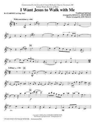 I Want Jesus To Walk With Me - Clarinet (Opt. Soprano Sax)