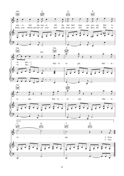 Hallelujah by Leonard Cohen Piano, Vocal, Guitar - Digital Sheet Music