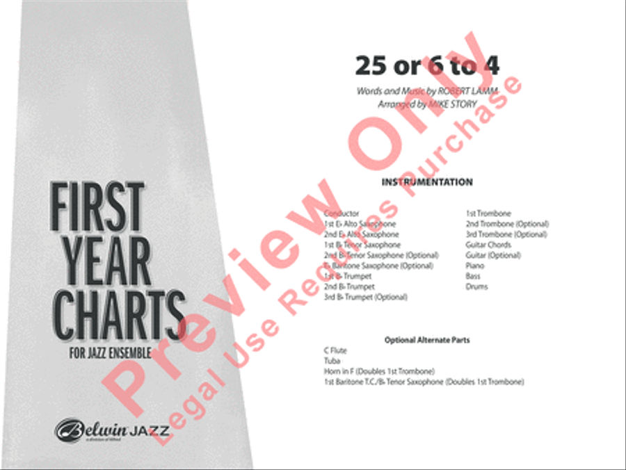 25 or 6 to 4 Jazz Ensemble scores gallery preview page 2