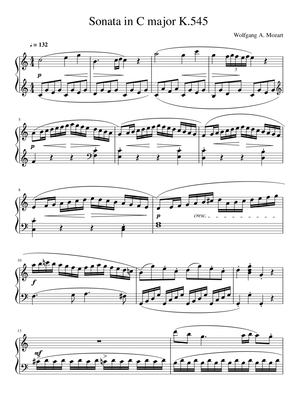 Sonata In C Major, K. 545, First Movement