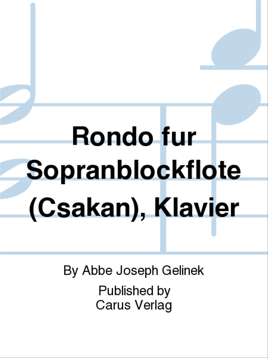 Rondo fur Sopranblockflote (Csakan), Klavier Recorder scores gallery preview page 1